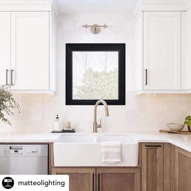 A stunning view of this beautiful kitchen. Trendy, and the matching finish of the wall sconce and faucet brings a subtle lift of the whole picture🤩

Design and Contracting: @cmplanninganddesign 
📸 @art_and_spaces 

Featuring the Novo wall sconce✨by @matteolighting • The rods and base are either Aged Gold Brass or Black finish paired with a contrasting Opal or Clear round glass and diamond shaped glass. Available in the form of chandelier, wall sconce and flush mount. 
.
.
.
.
.
#distinctivelighting #lighting #lightingstore #lightingdesign #lightingshowrooms #lightingfixtures #lightingideas #home #homerenovation #homestyling #homeinspo #homedecor #homedesign #homeinterior #instahome #interiorstyling #design #decor #decortips #interiordecorating #interiordesign #hgtv #designtips #hometips #showroom #stcatharines #niagarafalls #fonthill 
.
.
.
Posted @withregram