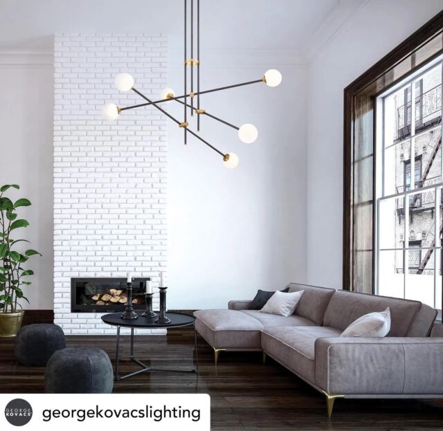Perfect balance?  Certainly with the Cosmet adjustable 6 Light Chandelier by @georgekovacslighting • Glowing Etched Opal Glass orbs highlight the mixed finish armature of Coal and Aged Brass. Perfect to enlighten today’s modern home. 

.
.
.
.
.
#distinctivelighting #lighting #lightingstore #lightingdesign #lightingshowrooms #lightingfixtures #lightingideas #home #homerenovation #homestyling #homeinspo #homedecor #homedesign #homeinterior #instahome #interiorstyling #design #decor #decortips #interiordecorating #interiordesign #hgtv #designtips #hometips #showroom #stcatharines #niagarafalls #fonthill 
.
.
.
Posted @withregram