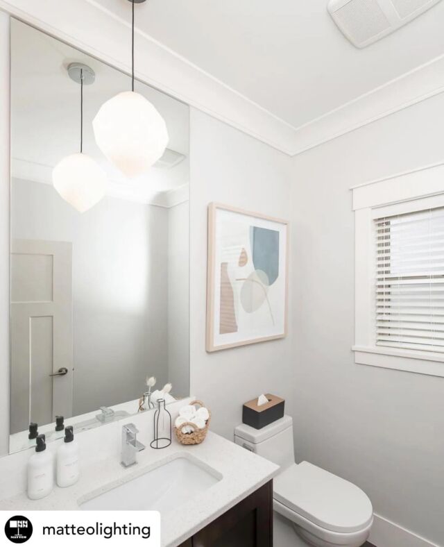 This is an absolutely beautiful and simple powder room. With all the right elements in place and most importantly the perfect light fixture from Matteo to create the majestic scene🤍

Interior Design by @stephaniehiltondesign 
📸 @carstenarnoldphotography 

Featuring the Gemma pendant✨by @matteolighting • Designed with prismatic detail glass in the shape of a polished gem. Available in Opal Glass paired with a Chrome canopy and Smoked Glass paired with a Black canopy. 

.
.
.
.
.
#distinctivelighting #lighting #lightingstore #lightingdesign #lightingshowrooms #lightingfixtures #lightingideas #home #homerenovation #homestyling #homeinspo #homedecor #homedesign #homeinterior #instahome #interiorstyling #design #decor #decortips #interiordecorating #interiordesign #hgtv #designtips #hometips #showroom #stcatharines #niagarafalls #fonthill 
.
.
.
Posted @withregram