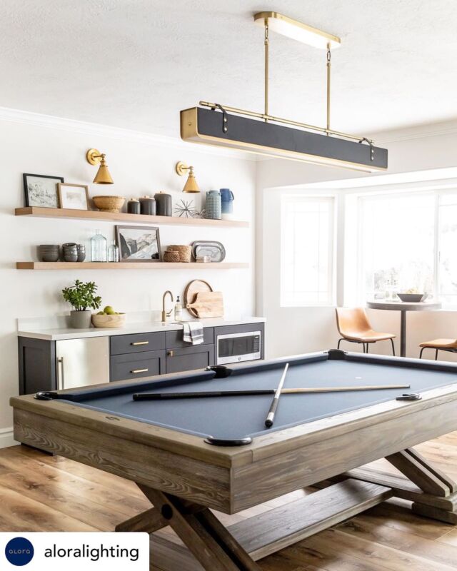 The Valise Linear Pendant by @aloralighting adds luxury flair to this upscale game room. It makes the perfect pool light, don't you think? #aloralighting

Design: @kamibeckinteriors
Photo: @lindsay_salazar_photography 
.
.

#distinctivelighting #lighting #lightingstore #lightingdesign #lightingshowrooms #lightingfixtures #lightingideas #home #homerenovation #homestyling #homeinspo #homedecor #homedesign #homeinterior #instahome #interiorstyling #design #decor #decortips #interiordecorating #interiordesign #hgtv #designtips #hometips #showroom #stcatharines #niagarafalls #fonthill 

.
.
.
Posted @withregram